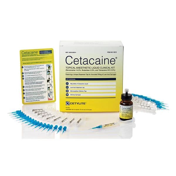 Cetacaine Topical Anesthetic Liquid 14% Benzocaine Clinical Kit Each, 6 EA/Case , Cetylite 0212