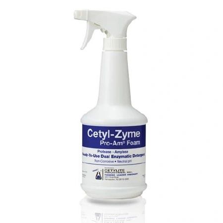 Dual Enzymatic Instrument Detergent Cetyl-Zyme Pro-Am Foam Foam RTU 24 oz. 6/Case Bottle Pleasant Scent , Cetylite 0176