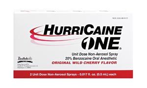 BEUTLICH HURRICAINE ONE HurriCaine ONE, Unit Dose Non-Aerosol Spray, 0.5mL, 2/bx , 10 Box/Case , BEU 0283-0610-11