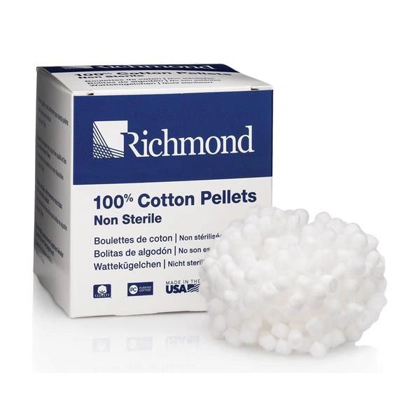 Cotton Pellets Size 3 5/32 in 2500/Box , Richmond 100108