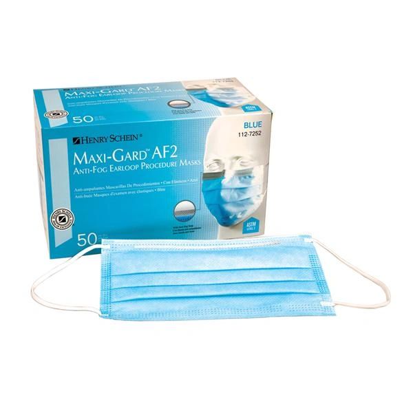 Maxi-Gard AF2 Earloop Face Mask Blue ASTM Level 2 50/Box, 10 Box/Case , HS 1127252