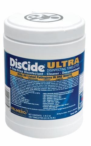 DisCide Ultra Towelettes, 6” x 6 ¾”, 160ct/can, 12can/cs , Palermo 60DIS