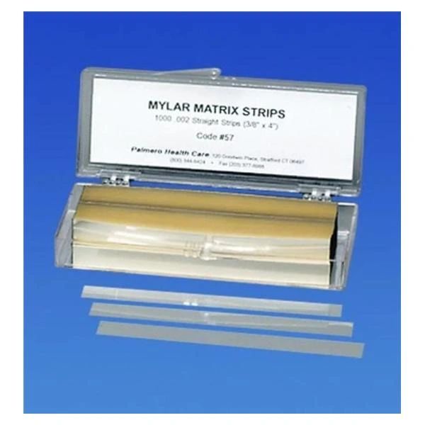 Mylar Matrix Strips Straight 3/8 in x 4 in 0.002 in 1000/Box , Palmero 57