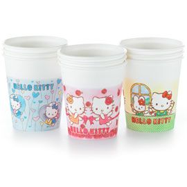 Paper Cup, 5 oz. Hello Kitty, Assorted Colors. 100/slv, 10slv/cs , Medicom 120-HK