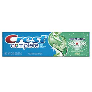 Crest Complete Toothpaste, Whitening with Scope, .85 oz, 72/cs , Crest 3700040162