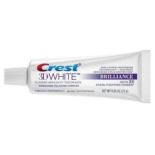 Crest 3D White Brilliance Toothpaste, Vibrant Peppermint, .85oz Tube, 72/cs , Crest 3700095732