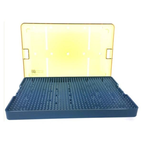 Tray Sterilization 10x6x3/4" For Instruments With Silicone Mat and Amber Lid Each , BR Surgical BR82-04022