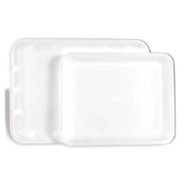 Protray Set-Up / Flat Hygiene Tray 8 3/4 in x 10 in White Polystyrene Foam Plastic 125/Box , Certol DT-01A