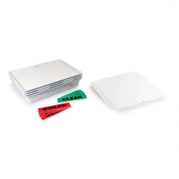 Tray Instrument Transport Plastic For Ultrasound Probe With 4 Trays/4Lids 4 "Clean" Labels/4"Soiled Labels 14x17x3" 4/Package , Cone Instruments CN41235