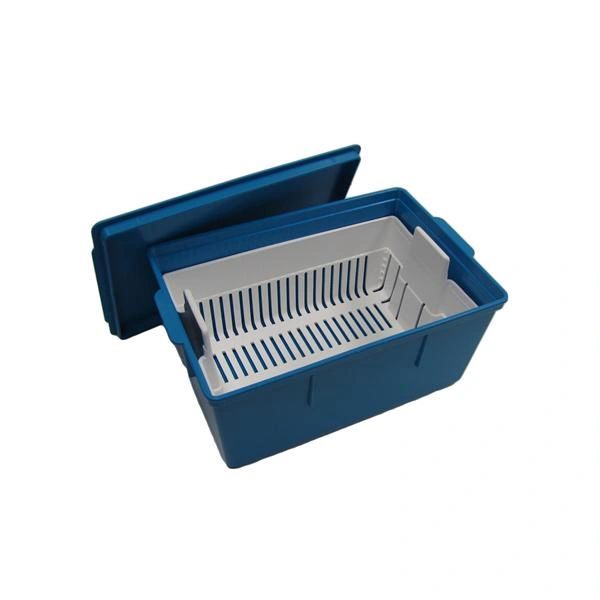 Tray Instrument Transfer Small Blue With Solid Lid , Healthmark - SST-105