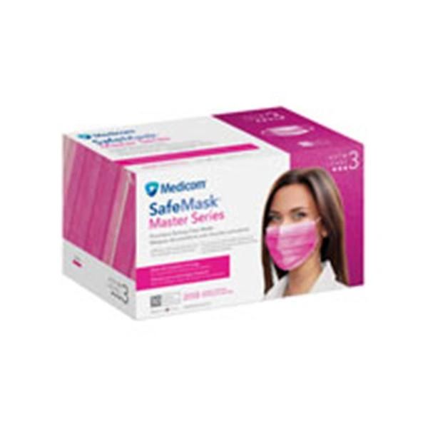 SafeMask Master Series Earloop Face Mask Azalea Disposable Latex Free ASTM Level 3 50/Box , 10 Box/Case , Medicom 2058