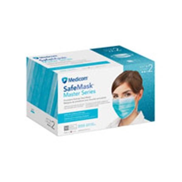 SafeMask Master Series Earloop Face Mask Ocean Surf Disposable Latex Free ASTM Level 2 , 50/Box , 10 Box/Case , Medicom 2055