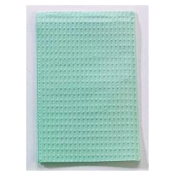 Ultimate Waffle Towel Bib 13 in x 18 in Green Waffle Embossed 3 Ply Tissue / Poly 500/Case , Tidi 917402