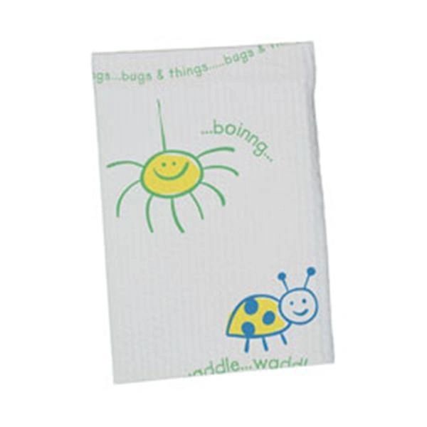 Patient Towel 10 in x 13 in Bugs & Things Child Waffle Embossed 2 Ply Tissue / Poly 250/Case , Pediatric Dental BIB ,Tidi 981410