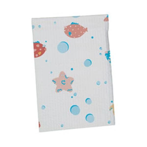 Patient Towel 10 in x 13 in Under the Sea Child Waffle Embossed 2 Ply Tissue / Poly 250/Case , Pediatric Dental BIB ,Tidi 981610