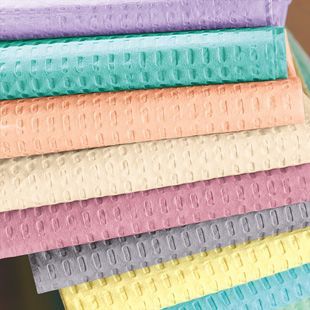 TIDI Choice Waffle Towel Bib 13 in x 18 in Mauve Waffle Embossed 2 Ply Tissue / Poly 500/Case , Tidi 17466