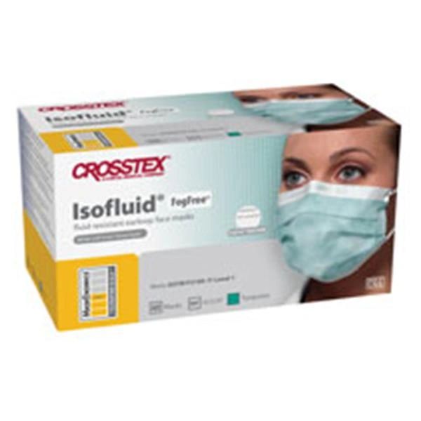 Isofluid Fog-Free Earloop Face Mask Turquoise Disposable Latex Free ASTM Level 1 , 40/Box , Crosstex GCICXT