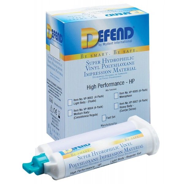 VPS Impression Material, Medium Body Regular Set, 4x50 mL cartridges/bx, 10 bx/cs , Mydent VP-9004