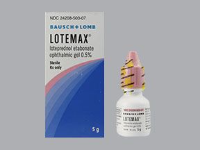 Lotemax Loteprednol Etabonate 0.5% Ophthalmic Gel Dropper Bottle 5 Gram , Bausch & Lomb 24208050307