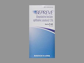 Bepreve 1.5% Ophthalmic Solution 5ml , Bausch 24208-0629-02 ,24208062902