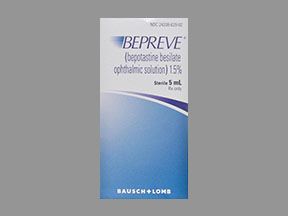 Bepreve 1.5% Ophthalmic Solution 5ml , Bausch 24208-0629-02 ,24208062902