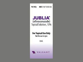 Jublia Efinaconazole 10% Topical Solution Bottle 8 mL , Valeant Pharmaceuticals 00187540008