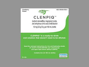 Clenpiq Sodium Picosulfate / Magnesium Oxide / Anhydrous Citric Acid 10 mg - 3.5 Gram - 12 Gram Oral Solution Bottle 160 mL , Ferring Laboratories 55566670001