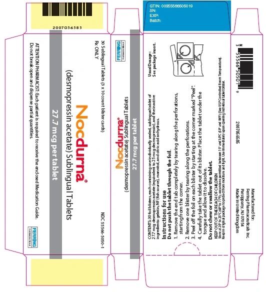 Nocdurna 27.7mcg sublingual tablets , 30/Pack , Ferring Pharmaceuticals 55566-5050-01