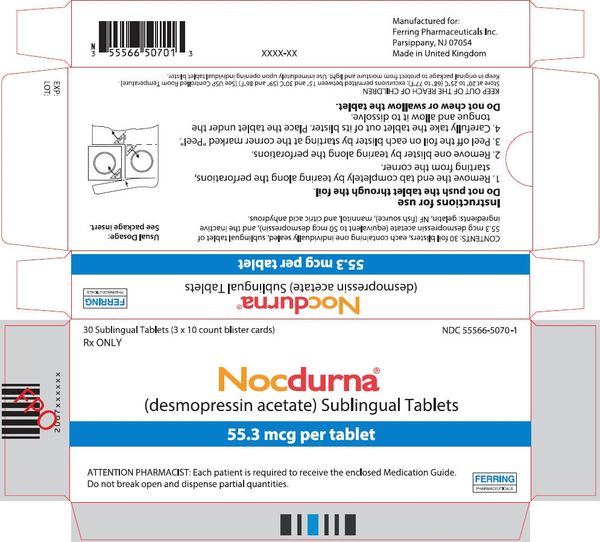 Nocdurna 55.3mcg sublingual tablets , 30/Pack , Ferring Pharmaceuticals 55566-5070-01