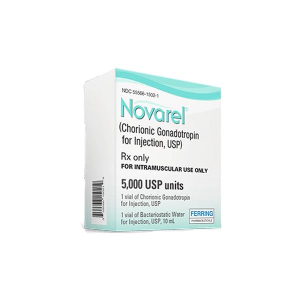 Novarel Human Chorionic Gonadotropin 5,000 Unit / 10 mL Injection Multiple Dose Vial 10 mL , Novarel Human Chorionic Gonadotropin 5,000 Unit / 10 mL Injection Multiple Dose Vial 10 mL Ferring Laboratories 55566150201