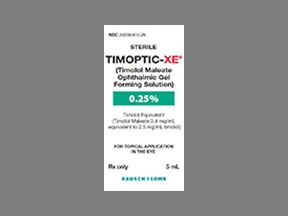 Timoptic-xe TIMOLOL MALEATE , OPHTHALMIC 2.5 mg/mL , 5 ml , Bausch 24208-0814-25