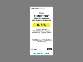 Timoptic timolol Maleate Ophthalmic solution 0.5 % , 10ml , Bausch & Lomb 24208-0813-10