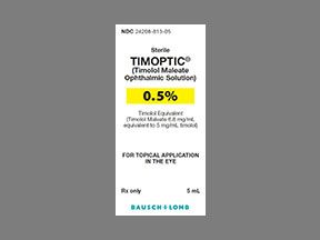 TIMOPTIC Timolol Maleate Ophthalm solution 0.5% , 5ml , Bausch 24 ...