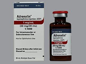 Alpha- and Beta-Adrenergic Agonist Epinephrine 1 mg / mL (1:1000) Injection Multiple Dose Vial 30 mL , Par Pharmaceuticals 42023016801