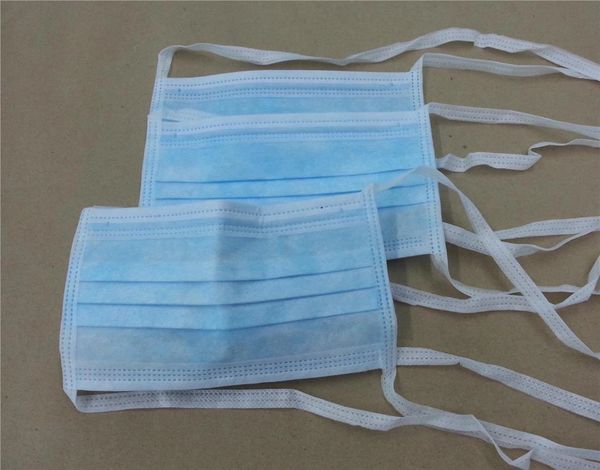 Face Mask with Ties, Soft Bill, Denim Blue , 50/Box , Level 2 ,Ameri 10188983