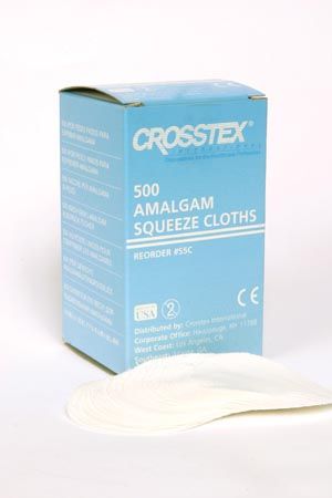 Squeeze Cloth Amalgam, 3" Dia, 500/bx , 5 Box/Case , Crosstex S5C