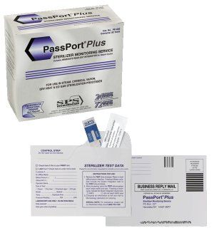 PassPort Plus Sterilizer Monitoring Mail-In Service Steam / EO Gas / Dry Heat / Chemical Vapor 52/Box , Crosstex PP052