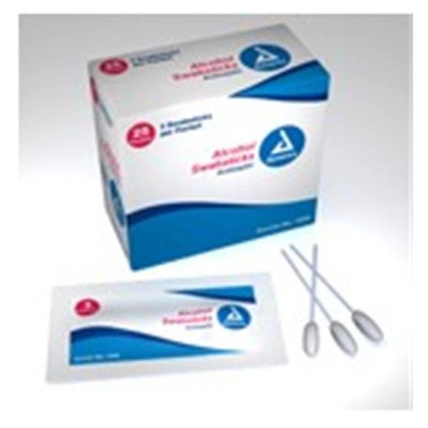 Alcohol Swabstick Prep Isopropyl Alcohol 70% 3's 4" Non-Sterile 25/Box ,10 Box/Case Dynarex 1204