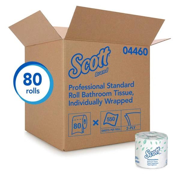 Scott Bathroom Tissue White Standard Case 550 Sheets / Roll 2 Ply 80Rl/Case , Kimberly Clark 04460