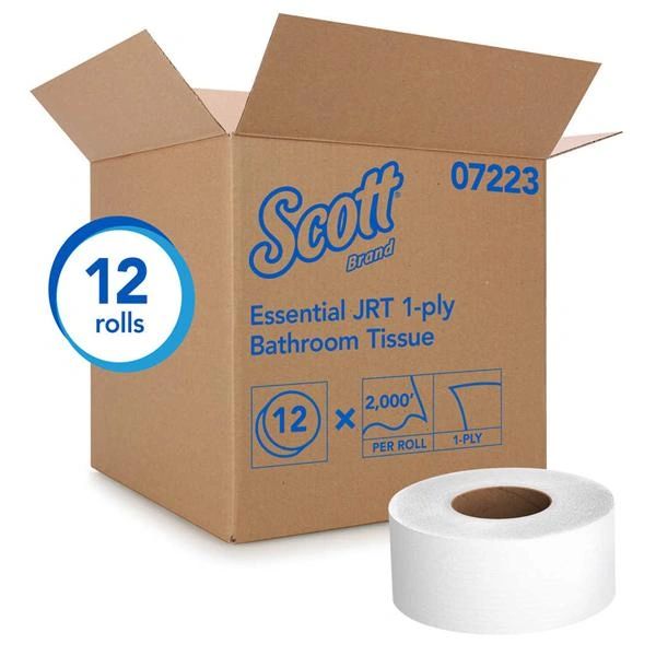 Scott JRT Jr. Toilet Tissue White 1 Ply 12/Case , Kimberly 07223