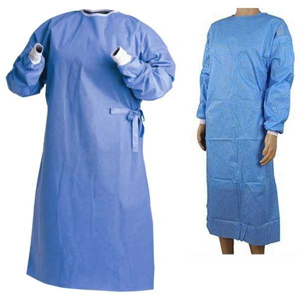 Maximum Protection Poly-Coated Chemotherapy Gown, Open Back, Blue, Large , Each , Cardinal DP5001G