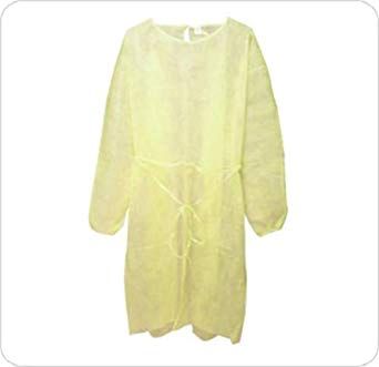 Isolation Gown, Non-Woven, Yellow , 10/Pack , Vetone 610122