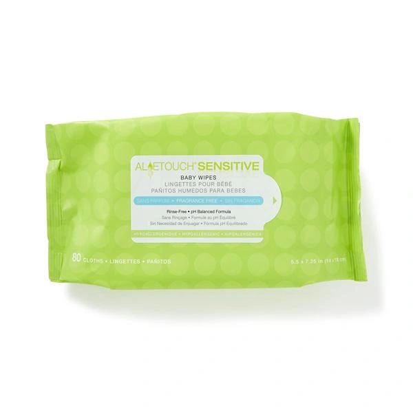 Wipes AloeTouch Baby Spunlace/Alcohol Free/Dimethicone 3.2% Unscented 80x24/Case , Medline MSC263153