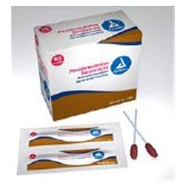 PYP Iodine Swabsticks 10% 3's Antiseptic 25/Box , Dynarex 1202