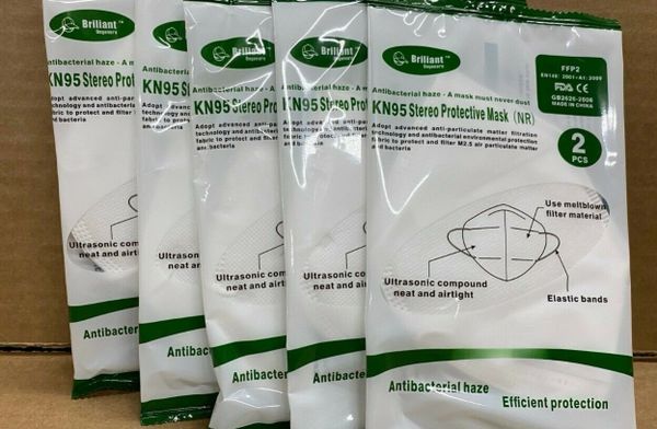 10 Pieces Protective KN95 Disposable Face Mask FDA CE Certificate 5x2/Pack , Brilliant-KN95
