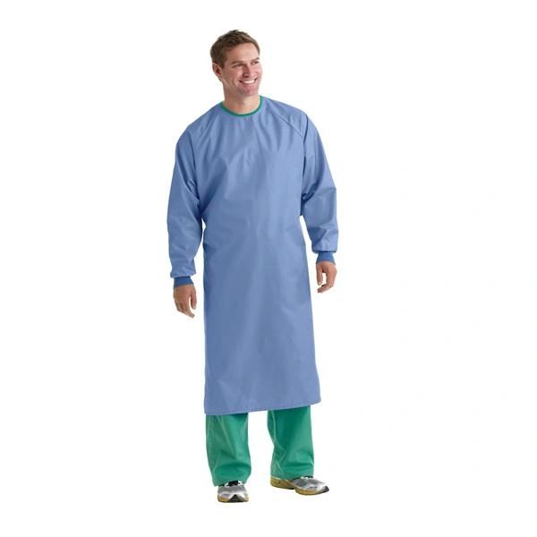 AngelStat 1-Ply Blockade Surgical Gown, Ceil Blue, Large , Each , 12/Case , Medline MDT012090L