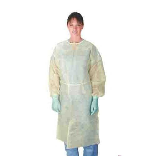 Isolation Gown Classic Cover Lightweight Polypropylene , Yellow, Large , 10/Pack , CRI4000