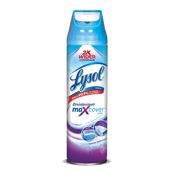 Lysol Max Cover Spray Disinfectant Mist, Lavender Field 12.5 oz 354 gr , Lysol-Lavender