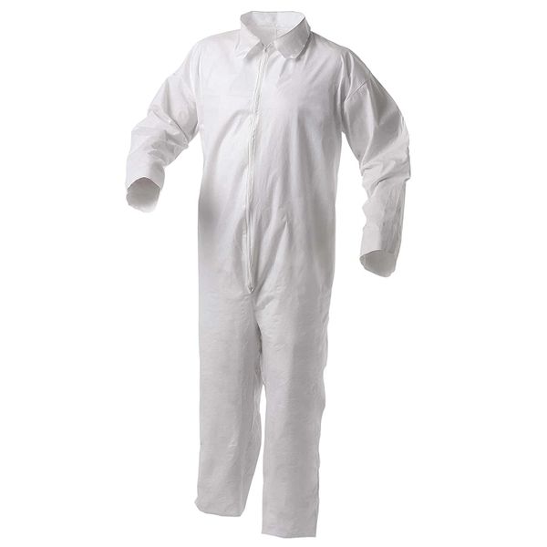 Disposable Economy Coveralls, Zip Front - White, 4XL , 25/Case , UL S-10484W-4X