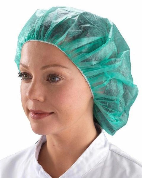 Polypropylene Bouffant Caps 18", Green , Latex Free , 100/Pack , UL S-9891G